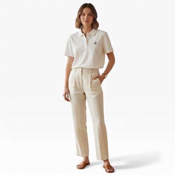 JCrew Polo Shirt Boxy Crop Preppy Resort Golf Quiet Luxury Old Money Vintage S - Picture 3 of 13